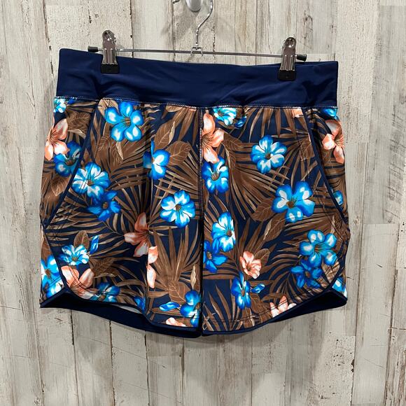 Lands' End 5" Quick Dry Swim Shorts With Panty Womens Size 6 Tropical Print - Picture 1 of 7